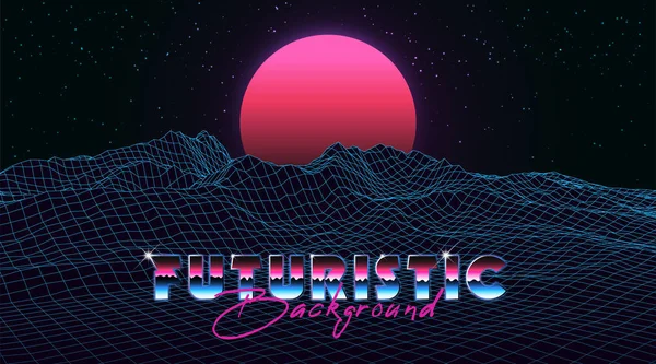 Abstract synthwave background completed in retro style. — Stock Vector