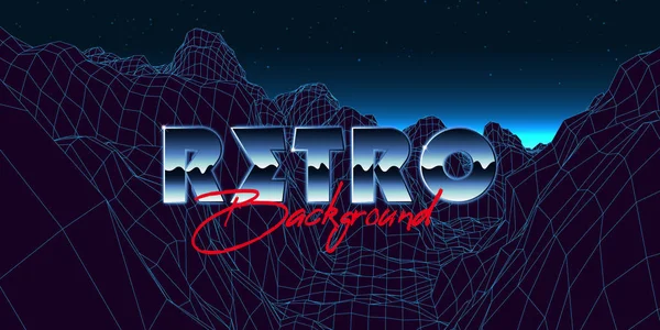 Abstraktní synthwave pozadí dokončena v retro stylu — Stockový vektor