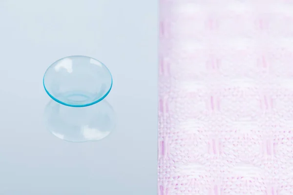 Lens Correct Vision Lies Mirror Next Towel Close — Stock Photo, Image