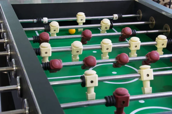 Close Green Football Field Table Football — Stock Photo, Image