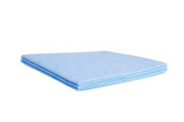 Temizleme, beyaz zemin üzerine yakın çekim mavi paçavra, dizi