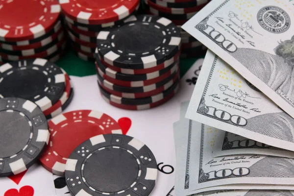 masada bir casino ve para değişimi için bize dolar, yakın çekim, arka plan oynamak için fiş bir dizi