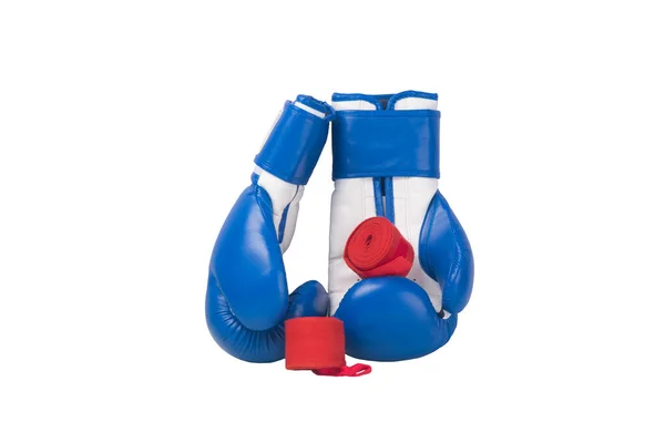 Gros Plan Gants Sport Bandages Boxe Rouge Pour Protection Sur — Photo