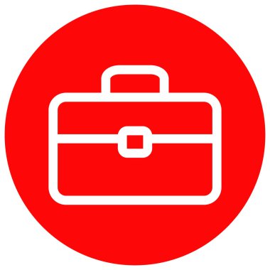 Moda tarzında evrak çantası tabelası. Çanta ikonu. bagaj sembolü Vektör illüstrasyonu