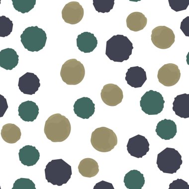 Rengi koyu sarı, grimsi mavi, doygunluğu azaltılmış Camgöbeği sorunsuz puan polka. Tasarımlarınız için. Vektör.