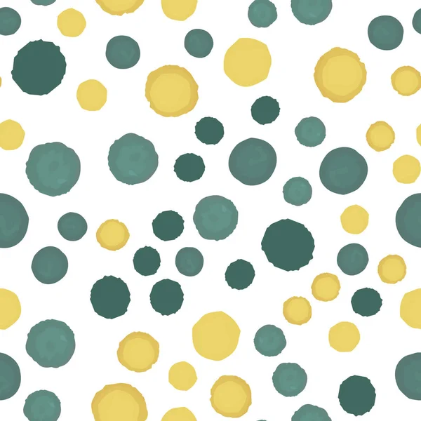 Desen sorunsuz boyama sarı ve yeşil polka. Tasarımlarınız için. Vektör.