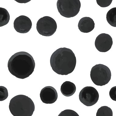 Desen sorunsuz boyama soyut siyah polka. Tasarımlarınız için. Vektör.