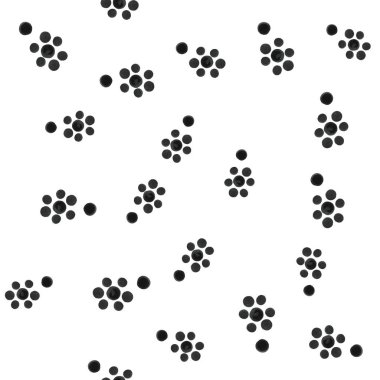 Soyut desen çiçek siyah noktaları. Tasarımlarınız için. Vektör.