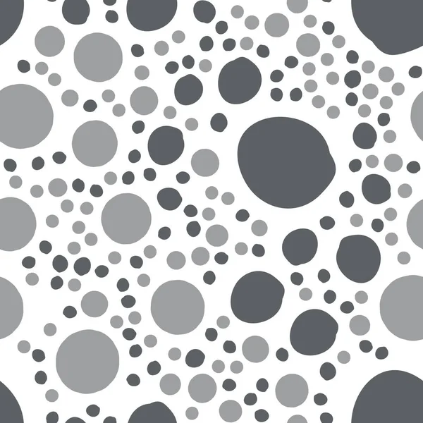 Seamless Big Small Polka Dots Pattern Dark Grayish Blue Very — Stock Vector