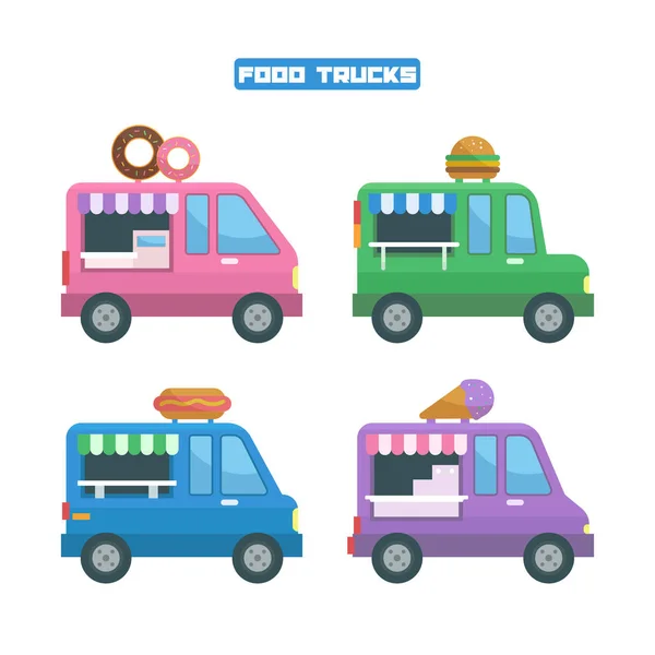 Set of food truck illustrations and graphics