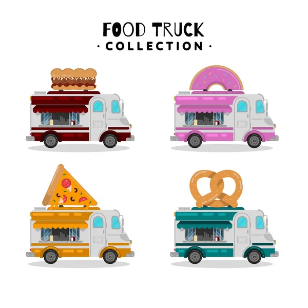 Set of food truck illustrations and graphics