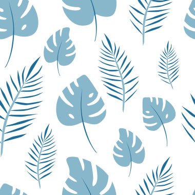 Palm vektör yaprak seamless modeli. Orman arka plan yazdırma