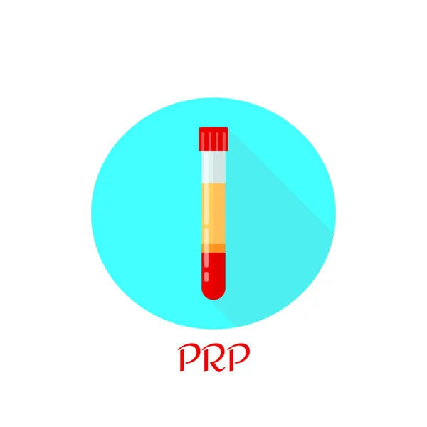 Tubo de ensayo con sangre y plasma PRP, plasmalifting. Ilustración vectorial en estilo plano . — Vector de stock