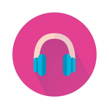 Kulaklıklar, Çalıştır, spor ve eğitim için teknoloji gadget simgesi. Düz stil vektör