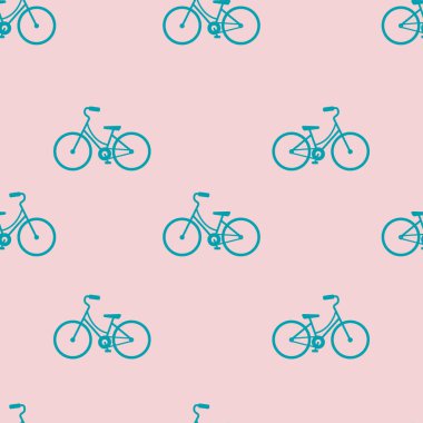 Dikişsiz desen - baskı için sevimli bisiklet. Bisiklet Günü