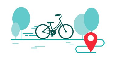 Bisiklet Günü. Bisiklet yarışı, çizgi tarzında maraton.