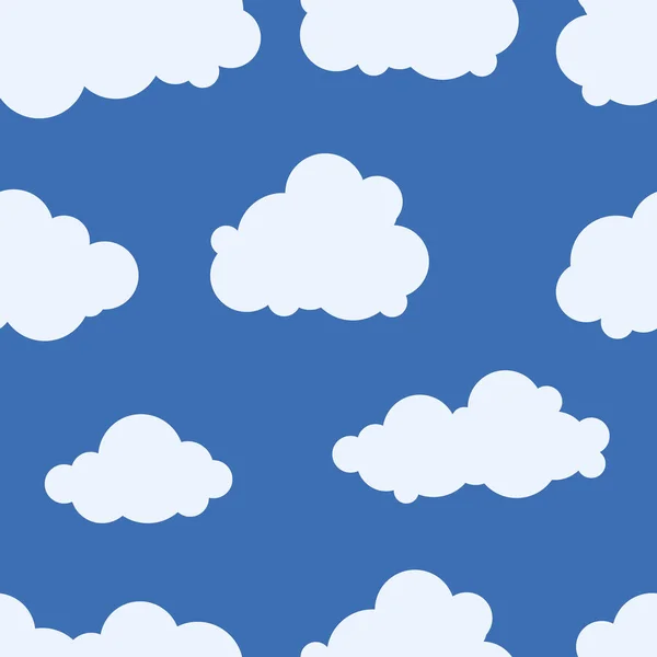 Enfants motif sans couture de nuages bleus, papier peint de bande dessinée — Image vectorielle