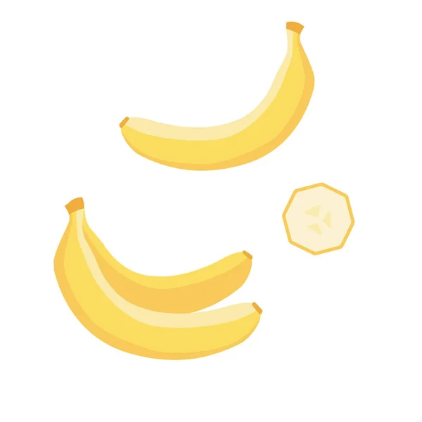 Набор векторных иконок банан, тропические фрукты в плоском стиле — стоковый вектор