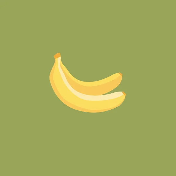 Ikona banana, Tropikalna ilustracja w stylu płaskim — Wektor stockowy