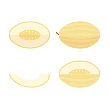 Kavun kavun simge seti, vektör illüstrasyon düz stil