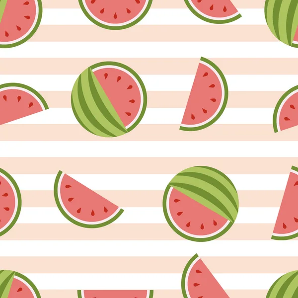 Wassermelone Vektor nahtlosen Hintergrund. gesundes frisches Obst. — Stockvektor