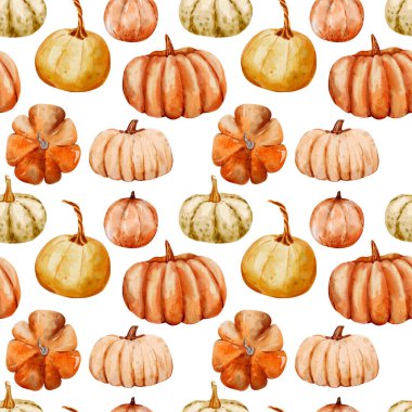 Soft and stylish pumpkin textile design in a seamless pattern, perfect for autumn wrapping paper and fabric prints.