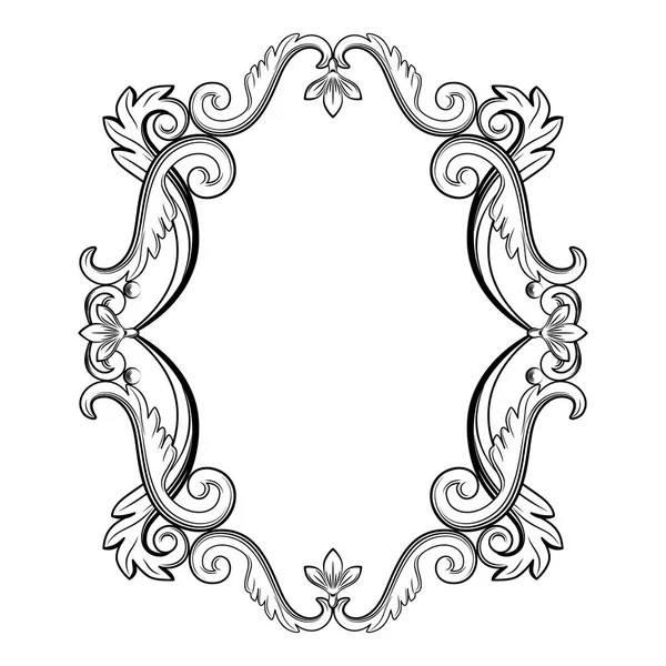 Marco vintage ornamental. Ilustración vectorial en colores blanco y negro — Vector de stock