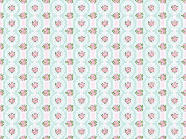Shabby chic rosa sömlösa mönster på polka dot bakgrund — Stockfoto