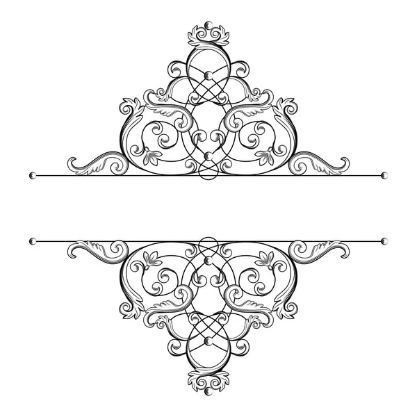 Divisor o marco en estilo retro caligráfico aislado sobre fondo blanco . — Vector de stock