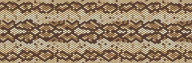 Yılan derisi seamless modeli. Gerçekçi doku yılan veya başka bir sürüngen deri. Bej ve kahverengi renkleri. Vektör esnaf