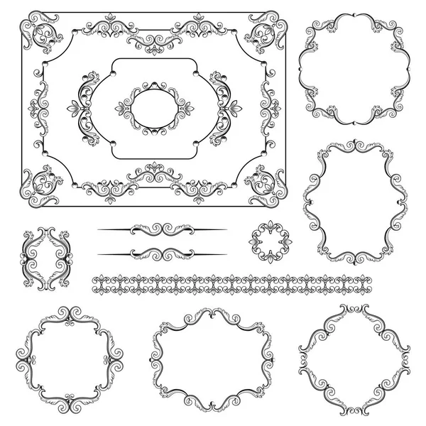 Mega gyűjteménye vintage design elemek beállítása. — Stock Vector