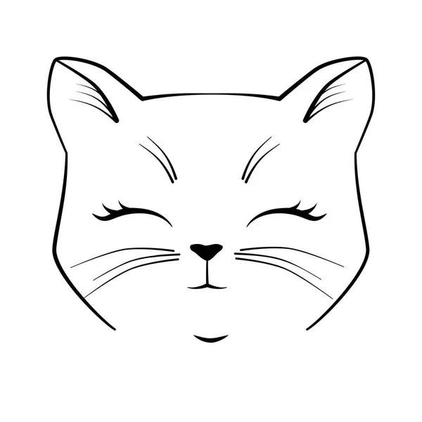 Caricatura cara de gato ilustração do vetor. Ilustração de retrato -  218227729