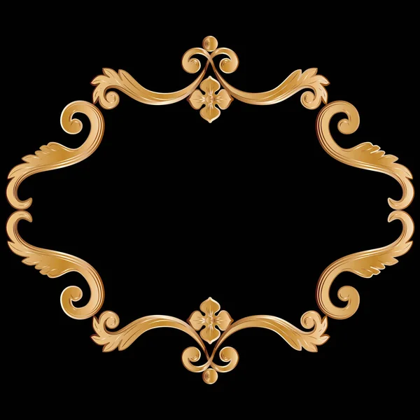 Ornamental vintage frame for your text in golden yellow color. — Stock Vector