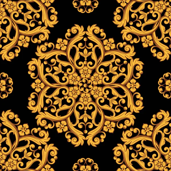 Seamless damask pattern background. Vector illustration. — Stock Vector