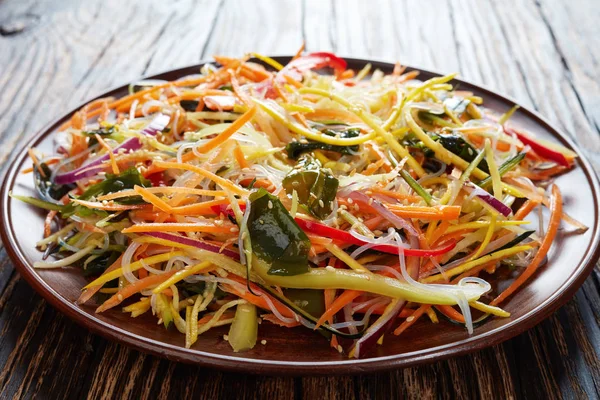 Primer Plano Estilo Asiático Vegetal Rodajas Finas Ensalada Baja Calorías —  Fotos de Stock