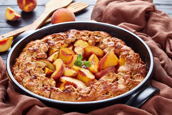 Peach Cobbler Popular All Year Dessert Fast Easy Make Made — Stock Photo, Image