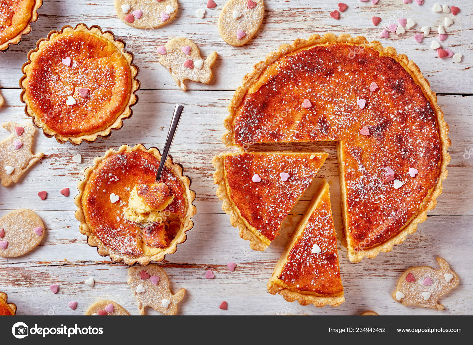 Classic Swiss Easter Rice Tart Sprinkled Powdered Sugar Gateau Paques Stock Photo By C Myviewpoint