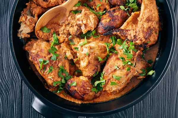 Overhead View Kuku Paka Kenyan Chargrilled Chicken Creamy Spicy Coconut — Stock Photo, Image