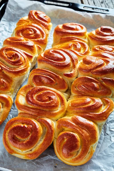 stock image freshly baked Pull Apart Buns, top view