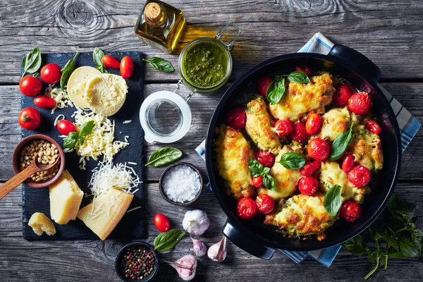 Baked Chicken breast rolls in a dish — Stock Photo, Image