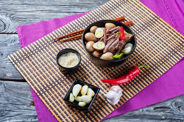 Close-up of Jangjorim, beef braised in soy sauce — Stock Photo, Image