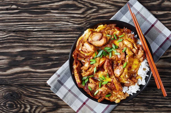 Oyakodon, Japon Tavuğu ve Pirinç Kasesi — Stok fotoğraf