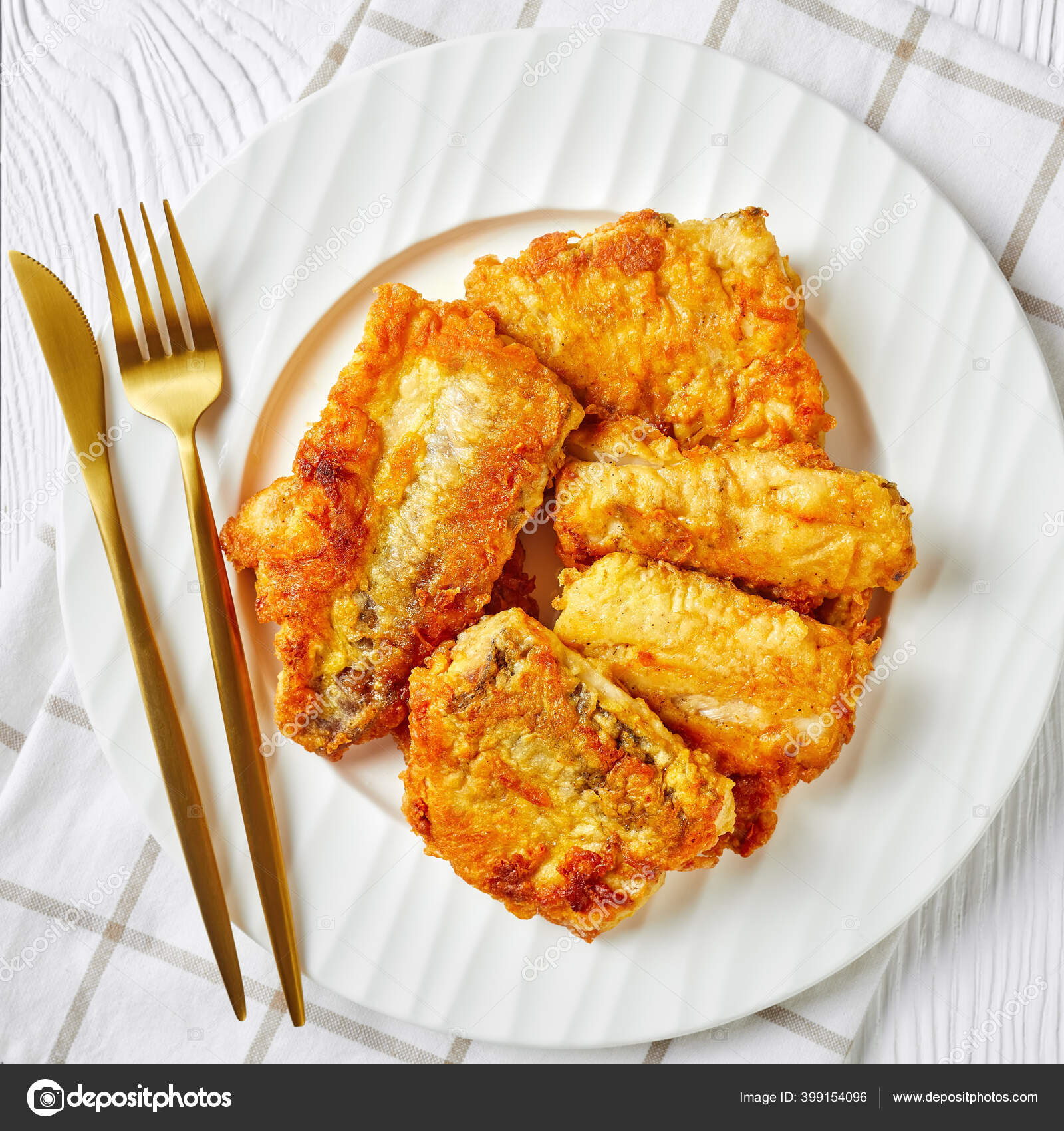 Beer Battered Pan Fried Hake Fish Fillet Served White Plate Stock Photo