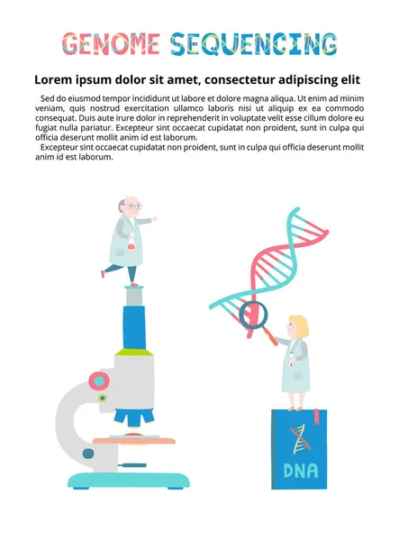 Genoom Sequensing Concept Voor Artikel Het Magazine Molecuul Helix Dna — Stockvector