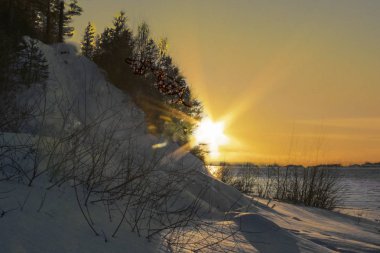         Nehirde bahar günbatımı              ,                   