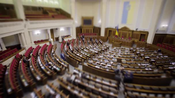 乌克兰基辅 2018年12月6日 乌克兰最高委员会会议期间的时光流逝镜头 最高拉达的微型效果 — 图库视频影像