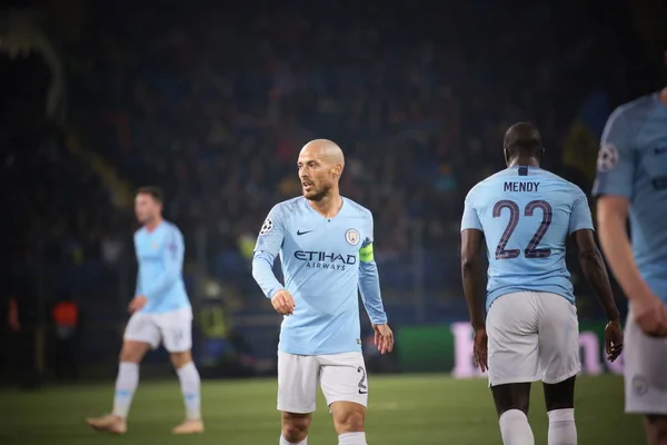 Charkiv Ukraina Okt 2018 David Silva Manchester City Uefa Champions — Stockfoto