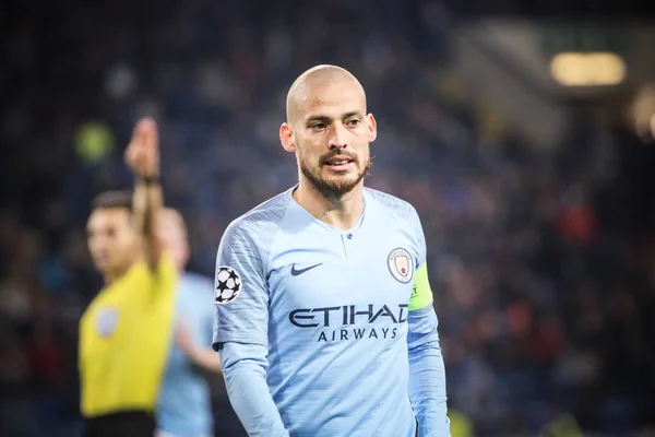 Kharkiv Ucrania Octubre 2018 David Silva Manchester City Durante Partido — Foto de Stock