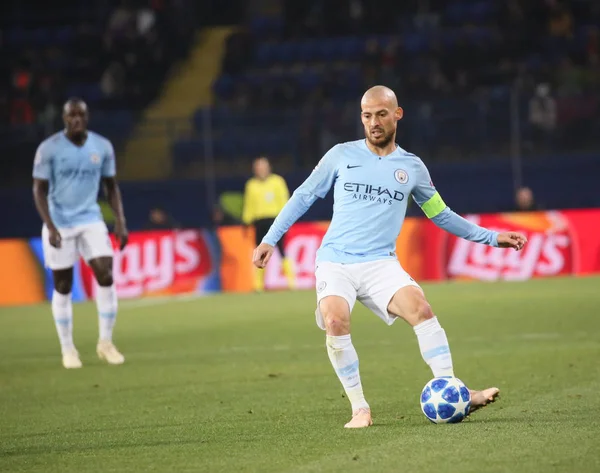 Charkiv Ukraina Okt 2018 David Silva Manchester City Uefa Champions — Stockfoto