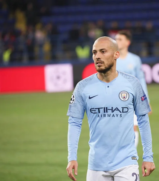 Charkov Ukrajina Října 2018 David Silva Manchesteru City Během Utkání — Stock fotografie